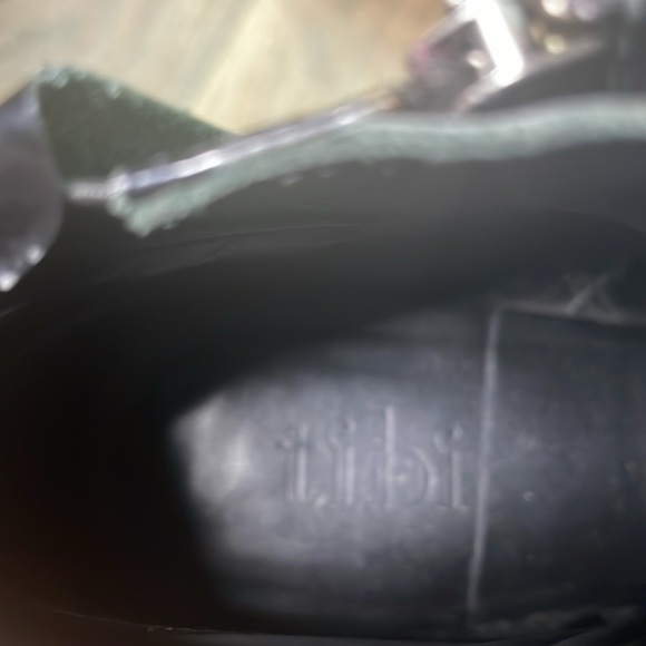 Tibi Leather Patent Contrast Black Booties Block Heels. Zipper Sz 38. Used. - Picture 9 of 10